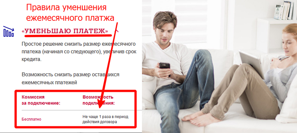 Уменьшение платежа